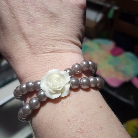 Paparazzi Double Bracelet with Rosette - Picture 3 of 8